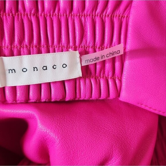 Susana Monaco Revolve women's faux leather cutout pull - on romper in pink Large - Picture 9 of 10